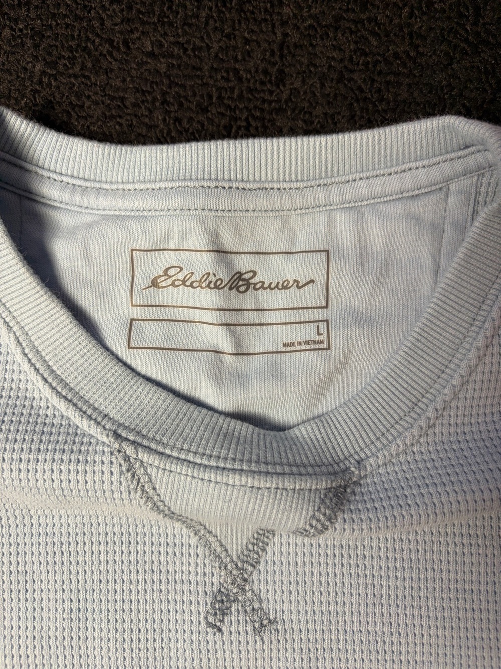 Eddie Bauer Light Blue Long-Sleeve Waffle Thermal Shirt - Picture 5 of 8